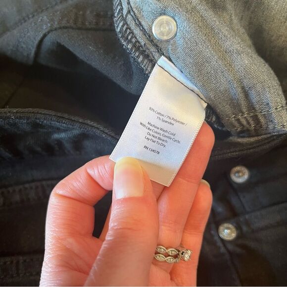 Vineyard Vines Black Coated Denim Zipper Skinny Jeans Size 2 - Picture 4 of 7